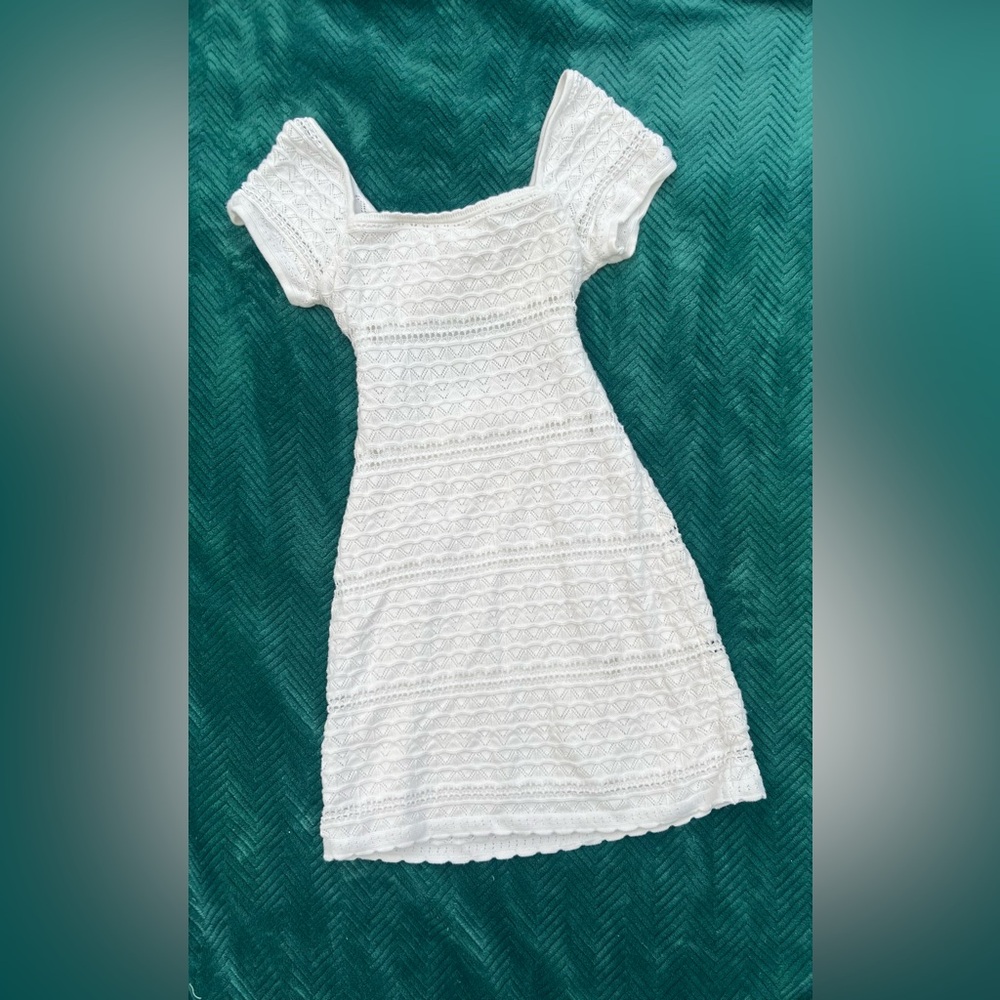 Hollister Whimsy Fairycore White Lace Mini Dress Satin Coastal Cowgirl XS NWT - Picture 2 of 12